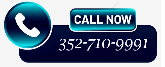 Rounded dark blue banner with a white phone icon and a teal 'CALL NOW' button, displaying the phone number 352-710-9991.
